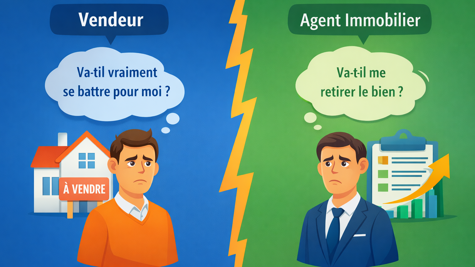 Tension psychologique dans relation vendeur-agent