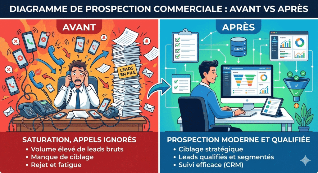 Prospection immobilière saturée vs prospection moderne ciblée