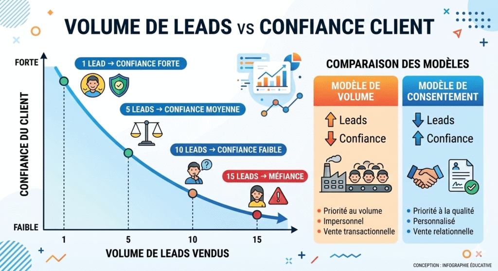 Volume leads immobiliers versus confiance vendeur