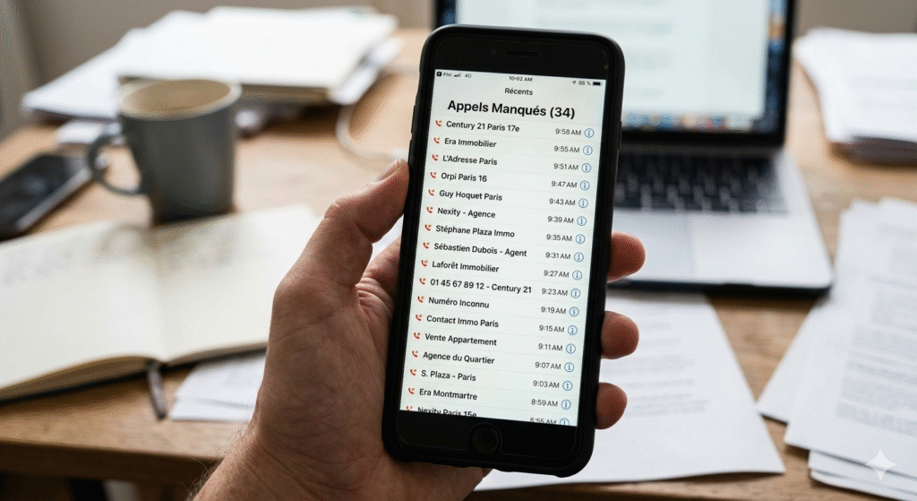 Appels prospection immobilière propriétaires téléphone saturation